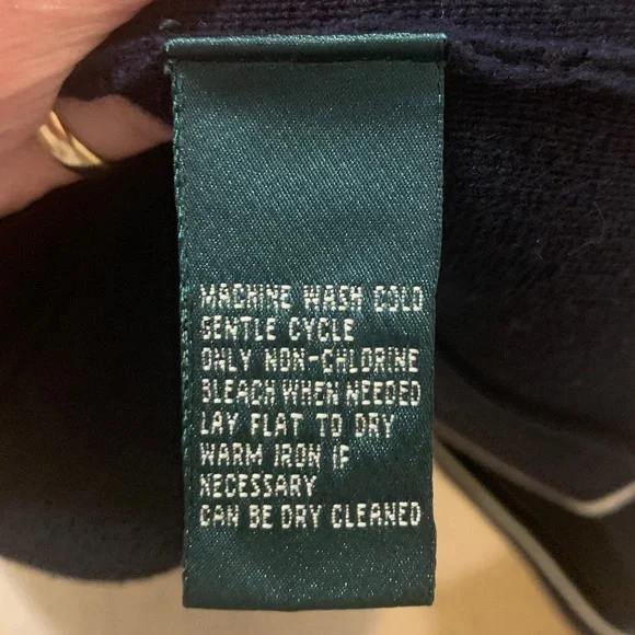 💥EUC💥 Lauren Ralph Lauren Navy Sweater Jacket w/White Piping - Size Small✨✨✨ - Picture 8 of 11